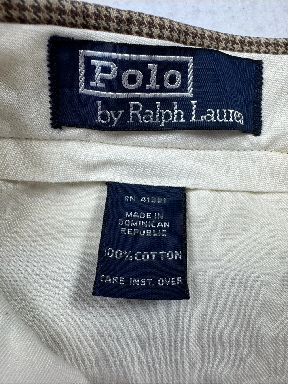 Polo Ralph Lauren Brown Houndstooth Pleated Cuffed‎ Dress Pants